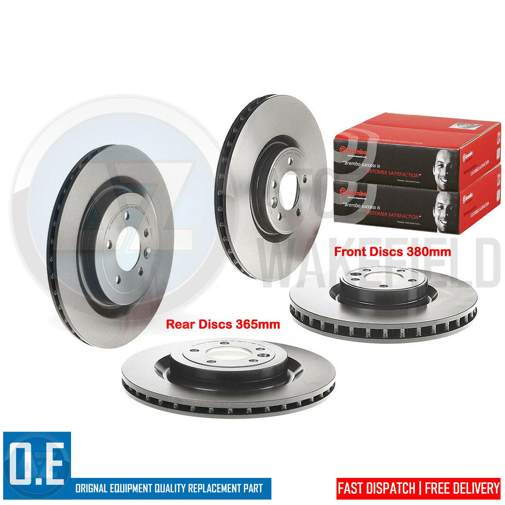 FOR RANGE ROVER 12-19 FRONT & REAR GENUINE BREMBO BRAKE DISCS 380mm 365mm FR RR