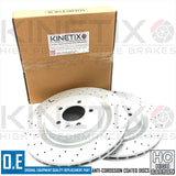 FOR RANGE ROVER 2012-2019 KINETIX REAR CROSS DRILLED BRAKE DISCS PAIR 365mm