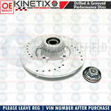 FOR RENAULT CLIO 1.8 16v REAR DRILLED & GROOVED BRAKE DISCS ABS BEARINGS 238mm