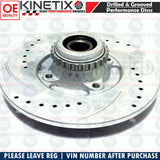 FOR RENAULT CLIO 1.8 16v REAR DRILLED & GROOVED BRAKE DISCS ABS BEARINGS 238mm