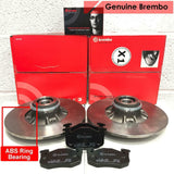 FOR RENAULT CLIO 2.0 SPORT REAR GENUINE BREMBO BRAKE DISCS PADS + ABS BEARINGS