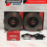 FOR RENAULT MEGANE SPORT CUP RS 225 REAR DRILLED BRAKE DISCS MINTEX PADS 300mm