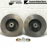 FOR RENAULT MEGANE SPORT CUP RS 225 REAR DRILLED BRAKE DISCS MINTEX PADS 300mm