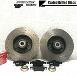 FOR RENAULT MEGANE SPORT RS225 REAR DRILLED BRAKE DISCS BREMBO PADS ABS BEARING