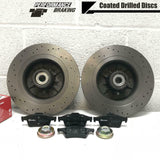 FOR RENAULT MEGANE SPORT RS225 REAR DRILLED BRAKE DISCS BREMBO PADS ABS BEARING