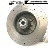 FOR RENAULT MEGANE SPORT RS225 REAR DRILLED BRAKE DISCS BREMBO PADS ABS BEARING