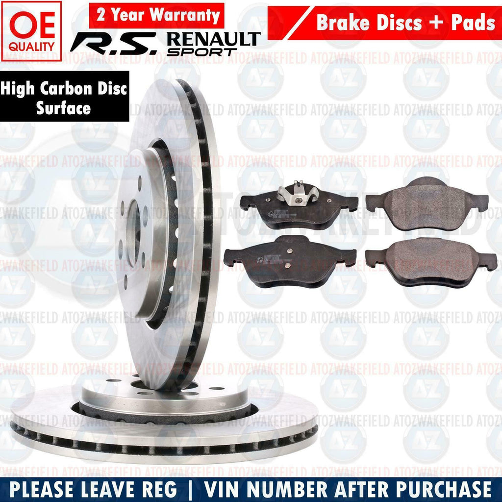 FOR RENAULT TWINGO RS SPORT 1.6 RS 2008- FRONT KINETIX BRAKE DISCS PADS 280mm