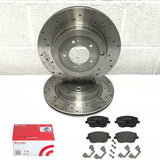 FOR SKODA FABIA 1.9 VRS CROSS DRILLED BREMBO FRONT BRAKE DISCS PADS 288mm