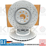 FOR VW GOLF R32 MK5 DRILLED FRONT BRAKE DISCS & PERFORMANCE BRAKE PADS 345mm