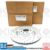 FOR VW GOLF R32 MK5 DRILLED FRONT BRAKE DISCS & PERFORMANCE BRAKE PADS 345mm