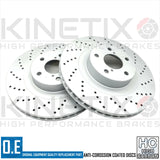 FOR SUBARU IMPREZA 2.5 GB270 KINETIX CROSS DRILLED FRONT BRAKE DISCS PAIR 295mm