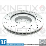 FOR SUBARU IMPREZA 2.5 GB270 KINETIX CROSS DRILLED FRONT BRAKE DISCS PAIR 295mm