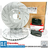 FOR SUBARU IMPREZA 2.5 WRX S FRONT DRILLED BRAKE DISCS BREMBO PADS 295mm