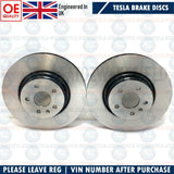 FOR TESLA MODEL S 85 FRONT HIGH CARBON COATED BRAKE DISCS PAIR 355mm