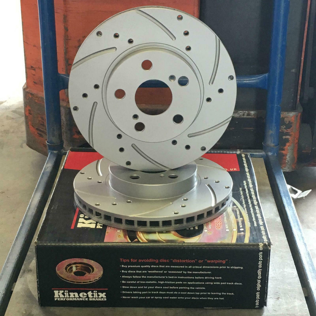 FOR TOYOTA CELICA 1.8 16V 140 BHP FRONT DRILLED GROOVED COATED BRAKE DISCS 255mm