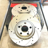 FOR TOYOTA CELICA 1.8 16V 140 BHP FRONT DRILLED GROOVED COATED BRAKE DISCS 255mm