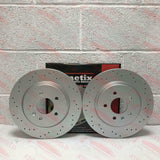 FOR VAUXHALL ASTRA GTC VXR REAR CROSS DRILLED BRAKE DISCS BREMBO PADS 315mm