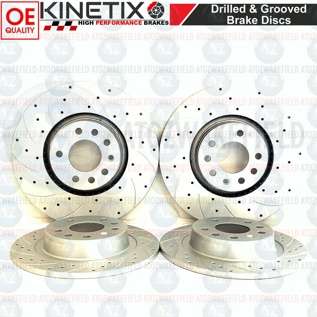 FOR VAUXHALL ASTRA H VXR FRONT REAR DRILLED GROOVED BRAKE DISCS 321mm 278mm