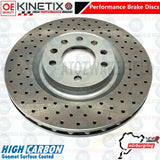 FOR VAUXHALL CORSA VXR NURBURGRING FRONT DRILLED BRAKE DISCS 305MM KINETIX OPC