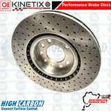 FOR VAUXHALL CORSA VXR NURBURGRING FRONT DRILLED BRAKE DISCS 305MM KINETIX OPC