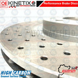 FOR VAUXHALL CORSA VXR NURBURGRING FRONT DRILLED BRAKE DISCS 305MM KINETIX OPC