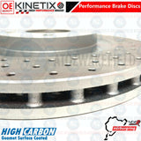 FOR VAUXHALL CORSA VXR NURBURGRING FRONT DRILLED BRAKE DISCS 305MM KINETIX OPC