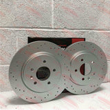 FOR VAUXHALL OPEL ASTRA J GTC VXR REAR DRILLED BRAKE DISCS BREMBO PADS 315mm