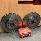 FOR VOLVO 2.4 V60 D5 R-DESIGN FRONT MINTEX DRILLED BRAKE DISCS AND PADS 300mm