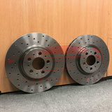 FOR VOLVO 2.4 V60 D5 R-DESIGN FRONT MINTEX DRILLED BRAKE DISCS AND PADS 300mm