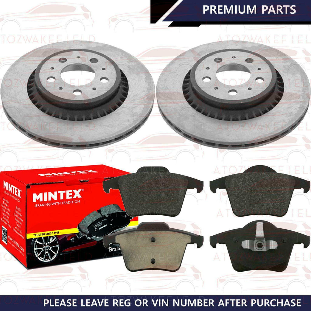 FOR VOLVO XC90 T6 D3 D5 3.2 AWD 2.5 T REAR BRAKE DISCS MINTEX PADS SET 308mm KIT