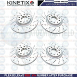 FOR VW CRAFTER 2.0 TDi KINETIX FRONT REAR CROSS DRILLED BRAKE DISCS 303mm 300mm