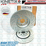 FOR SEAT LEON CUPRA R FRONT REAR CROSS DRILLED PERFORMANCE BRAKE DISCS 345m 310m