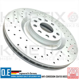 FOR GOLF R32 MK5 FRONT DRILLED KINETIX PERFORMANCE BRAKE DISCS BREMBO PADS 345mm