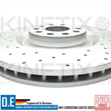 FOR GOLF R32 MK5 FRONT DRILLED KINETIX PERFORMANCE BRAKE DISCS BREMBO PADS 345mm