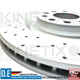 FITS AUDI SEAT SKODA VW KINETIX FRONT DRILLED BRAKE DISCS BREMBO PADS 345mm