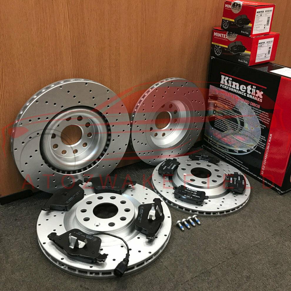 FOR VW SCIROCCO 2.0 R FRONT REAR DRILLED PERFORMANCE BRAKE DISCS MINTEX PADS SET