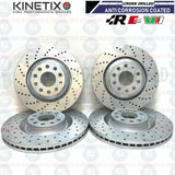 FOR VW SCIROCCO 2.0 R FRONT REAR DRILLED PERFORMANCE BRAKE DISCS MINTEX PADS SET