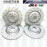 FOR VW SCIROCCO 2.0 R FRONT REAR DRILLED PERFORMANCE BRAKE DISCS MINTEX PADS SET