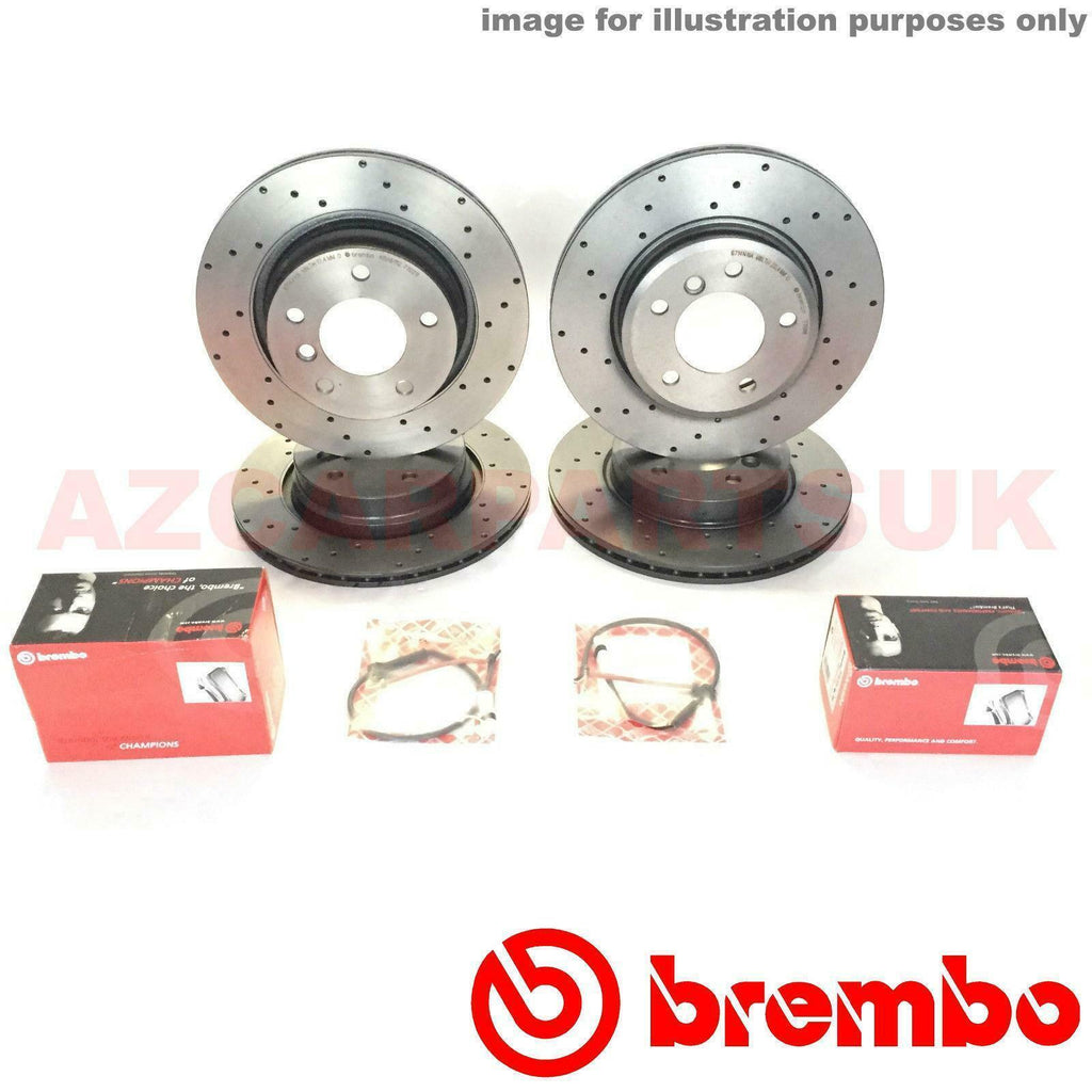 FOR BMW 330CI 330I 330D 325 E46 BREMBO DRILLED FRONT REAR BRAKE DISCS PADS WIRES