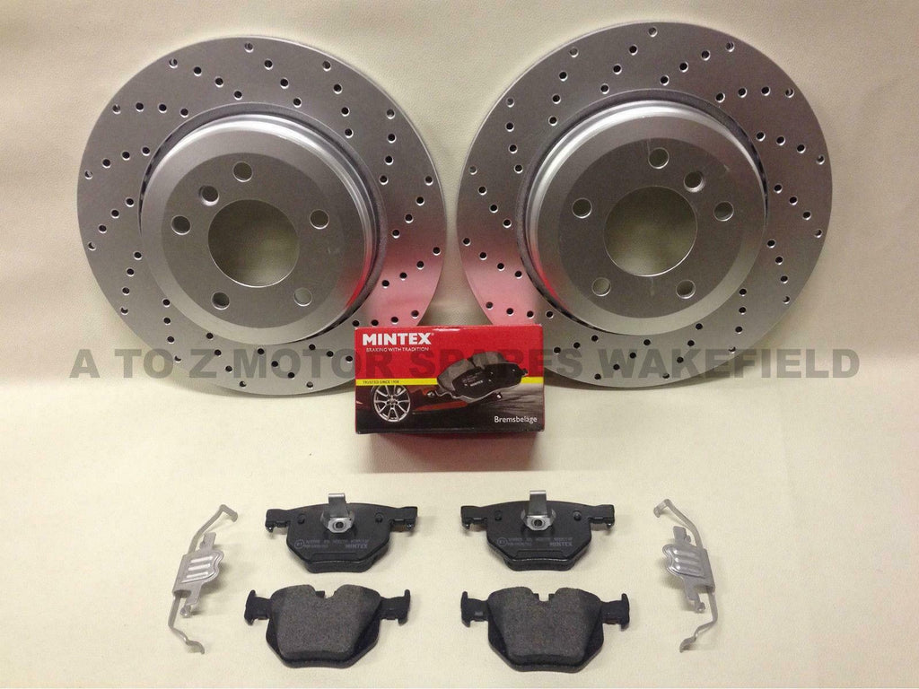 FOR BMW 5/6 SERIES E60 E61 E63 E64 REAR BRAKE DISCS MINTEX PADS HANDBRAKE SHOES