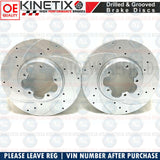 FOR FORD TRANSIT CUSTOM 310 FRONT DRILLED GROOVED BRAKE DISCS MINTEX PADS SENSOR