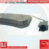 FOR MASERATI GHIBLI QUATTROPORTE FRONT APEC BRAKE PADS WEAR SENSOR 980156013 NEW