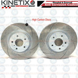 For Nissan 350z 350 z + roadster G35 front grooved brake discs Brembo pads TX066