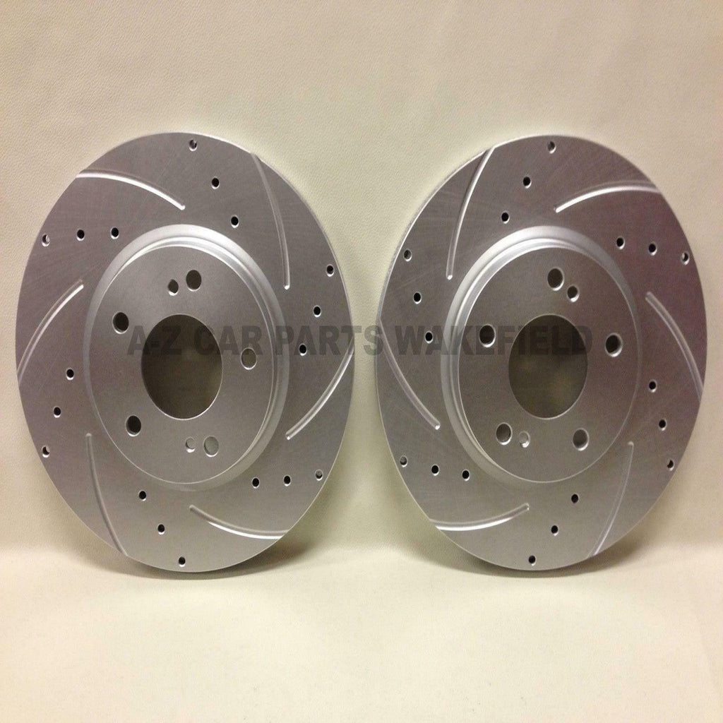 For Skyline R33 2.5 Turbo GTS-T Kinetix Front Drilled Grooved Brake Discs 296