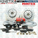 FOR VW GOLF R MK6 FRONT REAR CROSS DRILLED BRAKE DISC MINTEX BRAKE PADS SET KIT