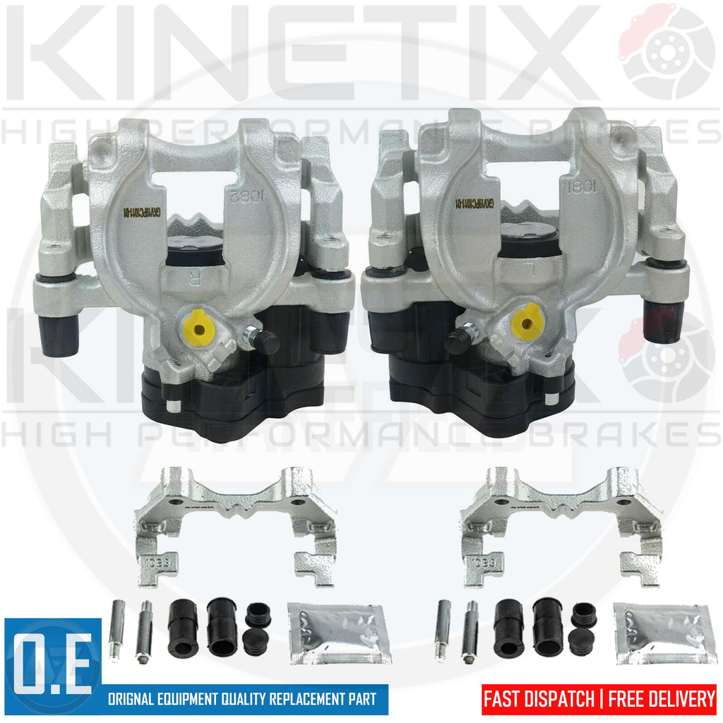 FOR AUDI SEAT SKODA VW REAR LEFT RIGHT BRAKE CALIPERS & CARRIER SLIDERS PAIR