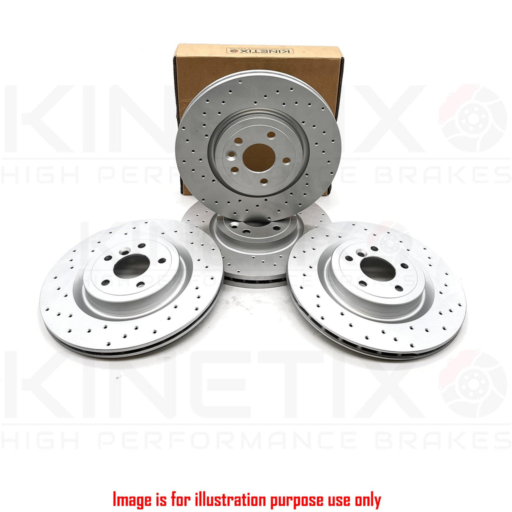 FOR RANGE ROVER SPORT SDV6 CROSS DRILLED FRONT REAR BRAKE DISCS 350mm 325mm 18-