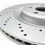 FOR AUDI S6 S7 S8 CROSS DRILLED HIGH CARBON REAR BRAKE DISCS APEC PADS 356mm