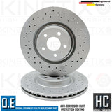 FOR AUDI A4 S4 A5 S5 FRONT DRILLED KINETIX PERFORMANCE BRAKE DISCS PAIR 345mm