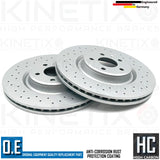 FOR AUDI S4 S5 B9 F5 FRONT REAR CROSS DRILLED BRAKE DISCS PADS WIRE 345mm 330mm
